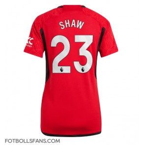 Manchester United Luke Shaw #23 Replika Hemmatröja Damer 2023-24 Kortärmad